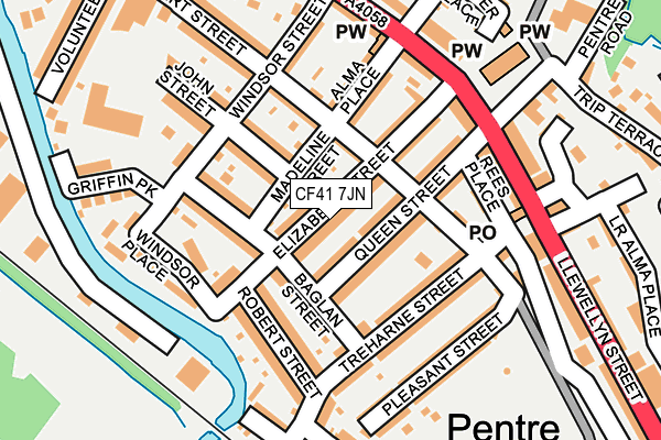 CF41 7JN map - OS OpenMap – Local (Ordnance Survey)