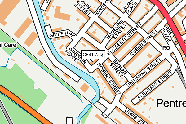 CF41 7JQ map - OS OpenMap – Local (Ordnance Survey)