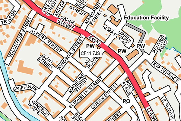 CF41 7JS map - OS OpenMap – Local (Ordnance Survey)