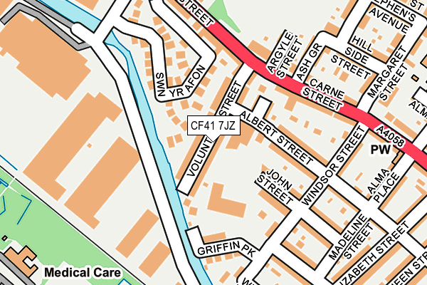 CF41 7JZ map - OS OpenMap – Local (Ordnance Survey)