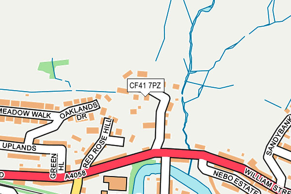 CF41 7PZ map - OS OpenMap – Local (Ordnance Survey)