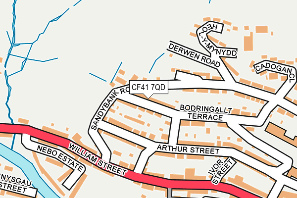 CF41 7QD map - OS OpenMap – Local (Ordnance Survey)