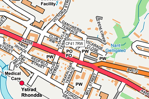 CF41 7RW map - OS OpenMap – Local (Ordnance Survey)