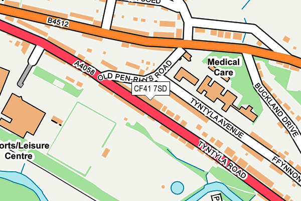 CF41 7SD map - OS OpenMap – Local (Ordnance Survey)