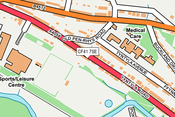 CF41 7SE map - OS OpenMap – Local (Ordnance Survey)