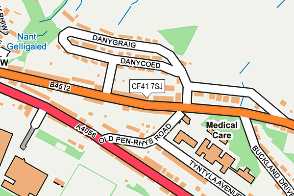 CF41 7SJ map - OS OpenMap – Local (Ordnance Survey)