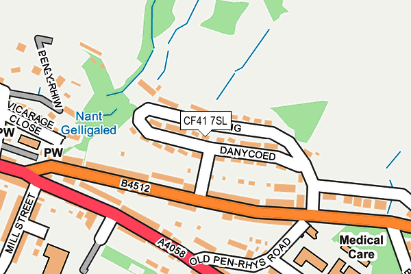 CF41 7SL map - OS OpenMap – Local (Ordnance Survey)