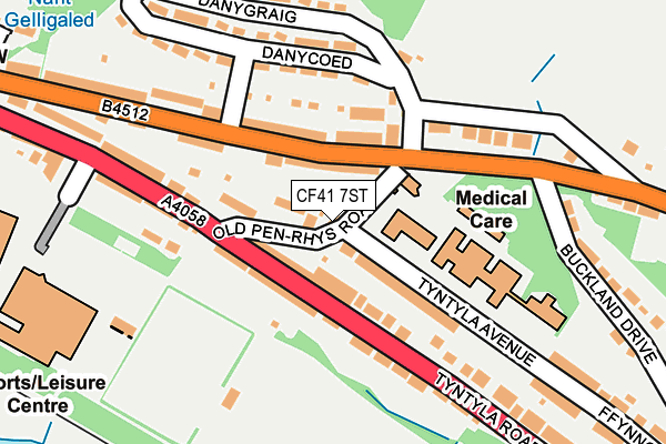 CF41 7ST map - OS OpenMap – Local (Ordnance Survey)