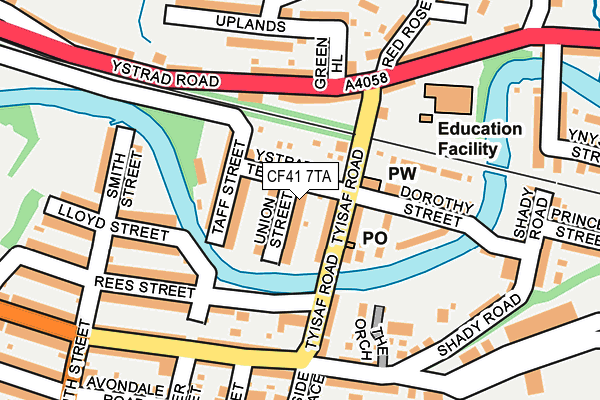 CF41 7TA map - OS OpenMap – Local (Ordnance Survey)