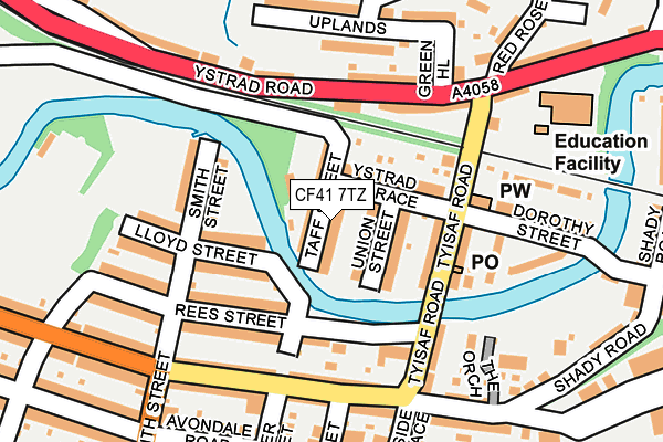 CF41 7TZ map - OS OpenMap – Local (Ordnance Survey)