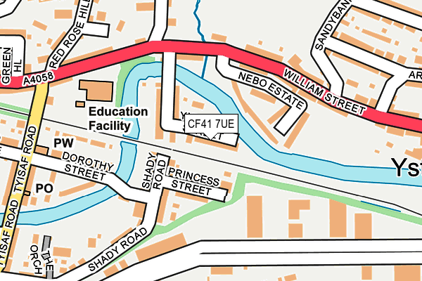 CF41 7UE map - OS OpenMap – Local (Ordnance Survey)