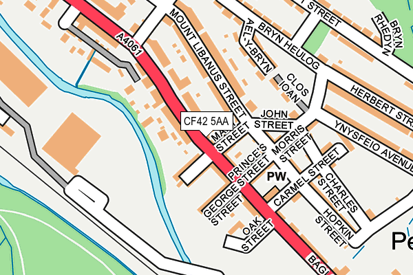 CF42 5AA map - OS OpenMap – Local (Ordnance Survey)