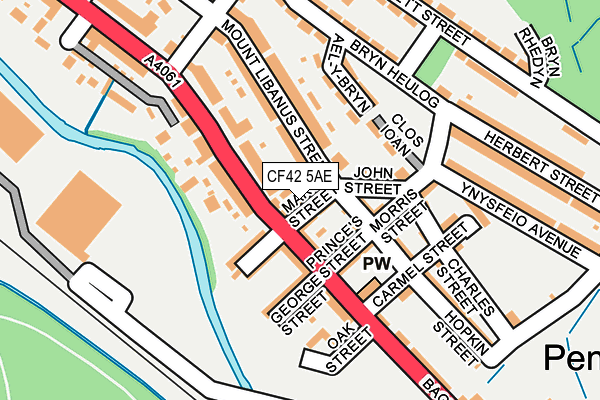 CF42 5AE map - OS OpenMap – Local (Ordnance Survey)