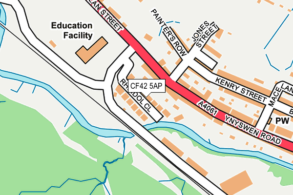 CF42 5AP map - OS OpenMap – Local (Ordnance Survey)