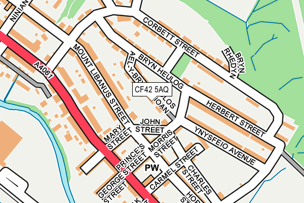 CF42 5AQ map - OS OpenMap – Local (Ordnance Survey)