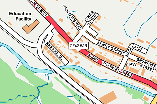 CF42 5AR map - OS OpenMap – Local (Ordnance Survey)