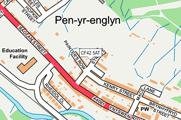 CF42 5AT map - OS OpenMap – Local (Ordnance Survey)