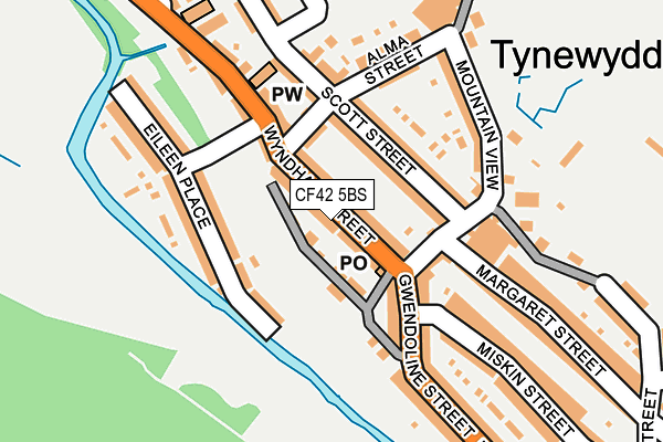 CF42 5BS map - OS OpenMap – Local (Ordnance Survey)