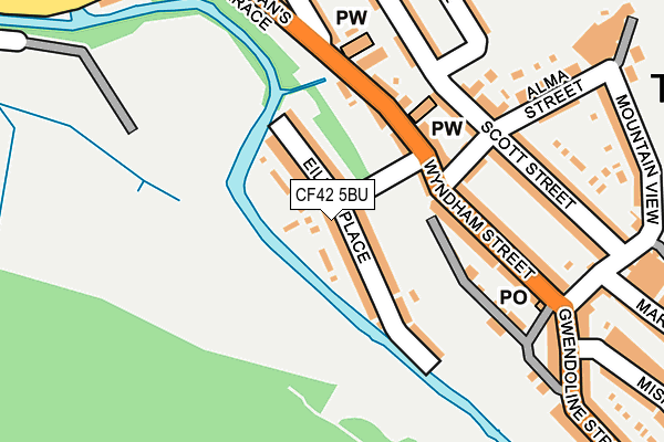 CF42 5BU map - OS OpenMap – Local (Ordnance Survey)