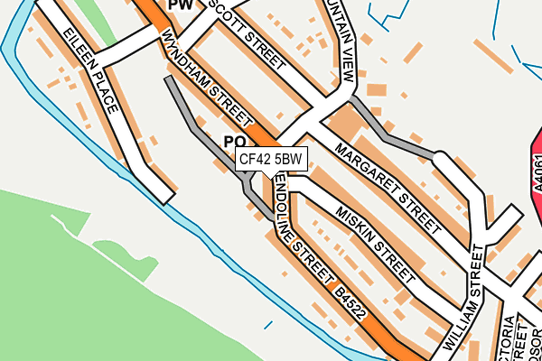 CF42 5BW map - OS OpenMap – Local (Ordnance Survey)
