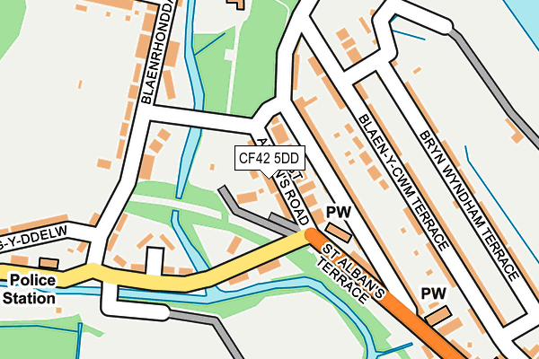 CF42 5DD map - OS OpenMap – Local (Ordnance Survey)