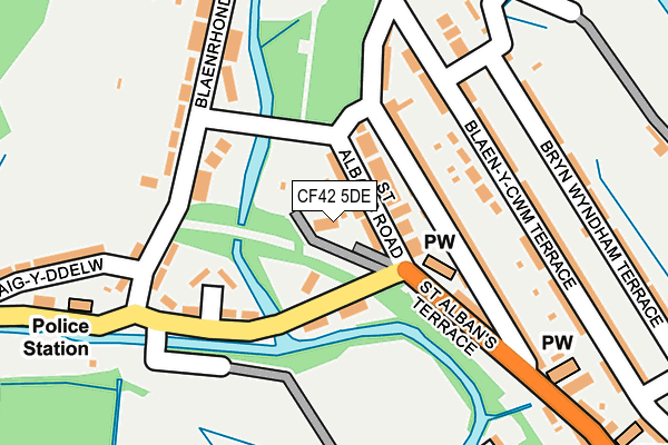 CF42 5DE map - OS OpenMap – Local (Ordnance Survey)