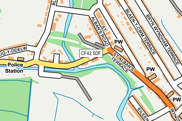 CF42 5DF map - OS OpenMap – Local (Ordnance Survey)