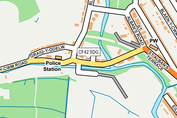 CF42 5DG map - OS OpenMap – Local (Ordnance Survey)