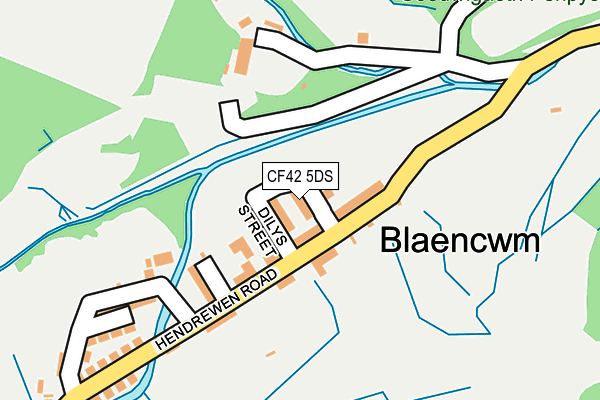 CF42 5DS map - OS OpenMap – Local (Ordnance Survey)