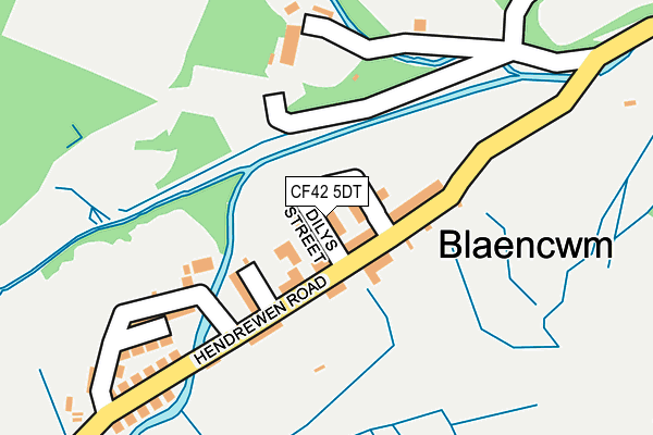 CF42 5DT map - OS OpenMap – Local (Ordnance Survey)