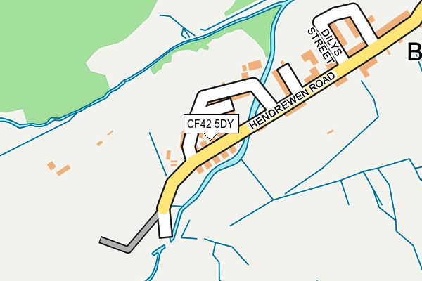 CF42 5DY map - OS OpenMap – Local (Ordnance Survey)