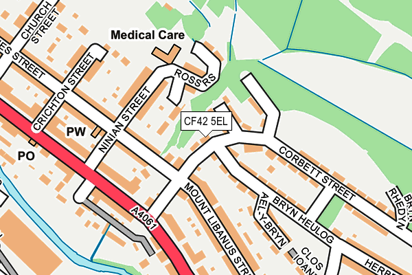 CF42 5EL map - OS OpenMap – Local (Ordnance Survey)