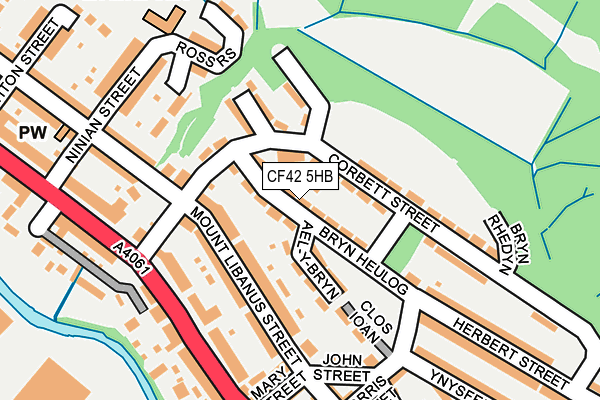 CF42 5HB map - OS OpenMap – Local (Ordnance Survey)