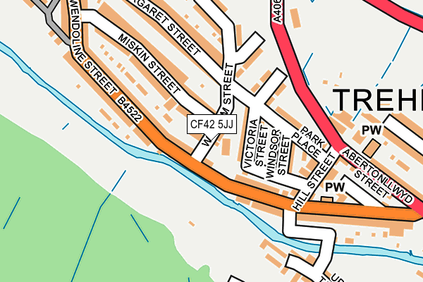 CF42 5JJ map - OS OpenMap – Local (Ordnance Survey)