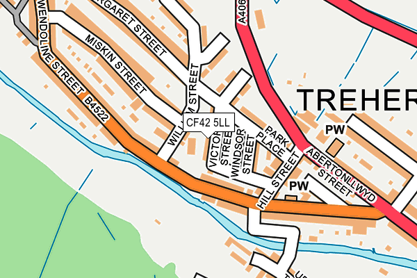 CF42 5LL map - OS OpenMap – Local (Ordnance Survey)