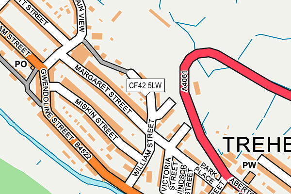 CF42 5LW map - OS OpenMap – Local (Ordnance Survey)