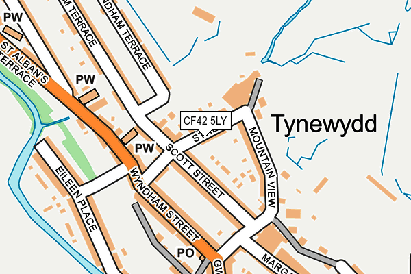 CF42 5LY map - OS OpenMap – Local (Ordnance Survey)