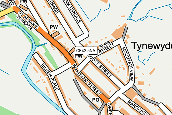 CF42 5NA map - OS OpenMap – Local (Ordnance Survey)