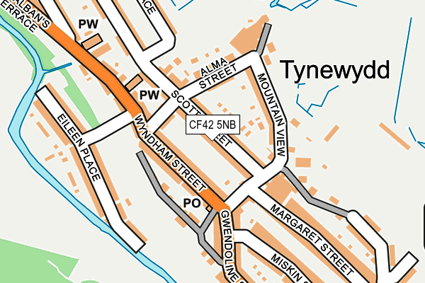 CF42 5NB map - OS OpenMap – Local (Ordnance Survey)