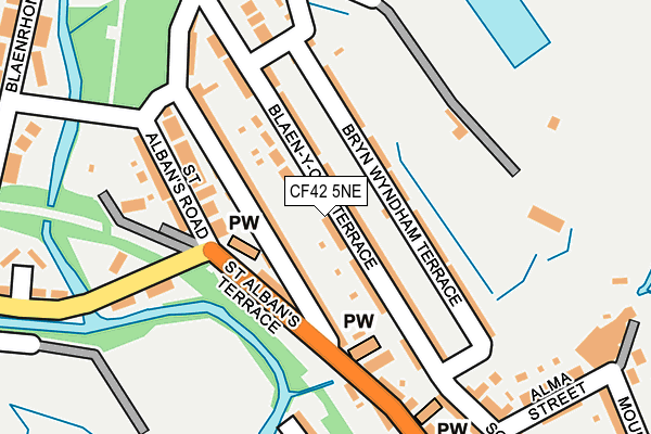 CF42 5NE map - OS OpenMap – Local (Ordnance Survey)