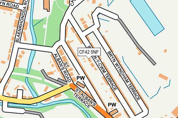 CF42 5NF map - OS OpenMap – Local (Ordnance Survey)