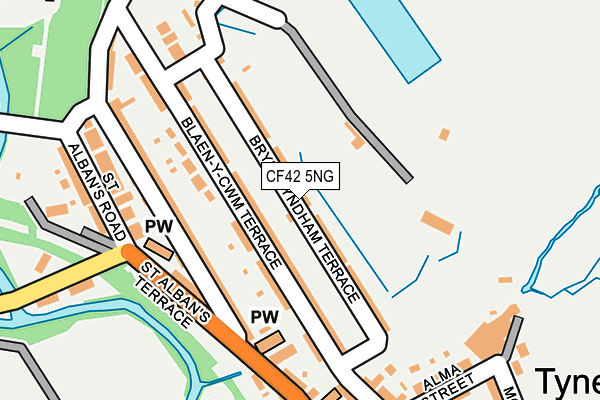 CF42 5NG map - OS OpenMap – Local (Ordnance Survey)