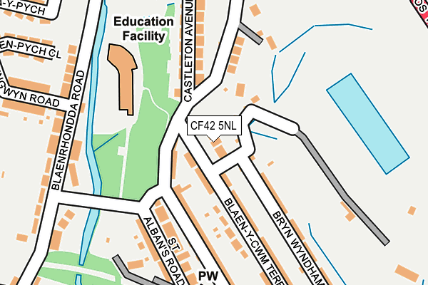 CF42 5NL map - OS OpenMap – Local (Ordnance Survey)