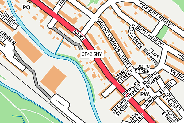 CF42 5NY map - OS OpenMap – Local (Ordnance Survey)