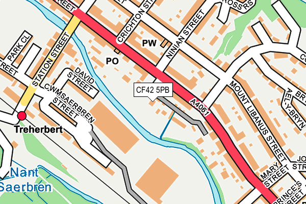 CF42 5PB map - OS OpenMap – Local (Ordnance Survey)