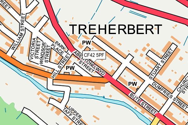 CF42 5PF map - OS OpenMap – Local (Ordnance Survey)