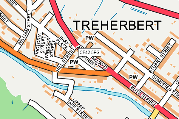 CF42 5PG map - OS OpenMap – Local (Ordnance Survey)