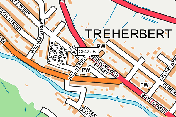 CF42 5PJ map - OS OpenMap – Local (Ordnance Survey)
