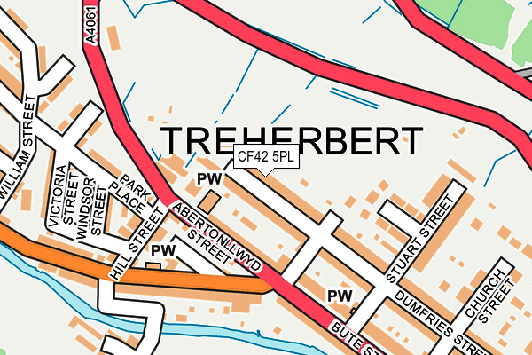 CF42 5PL map - OS OpenMap – Local (Ordnance Survey)
