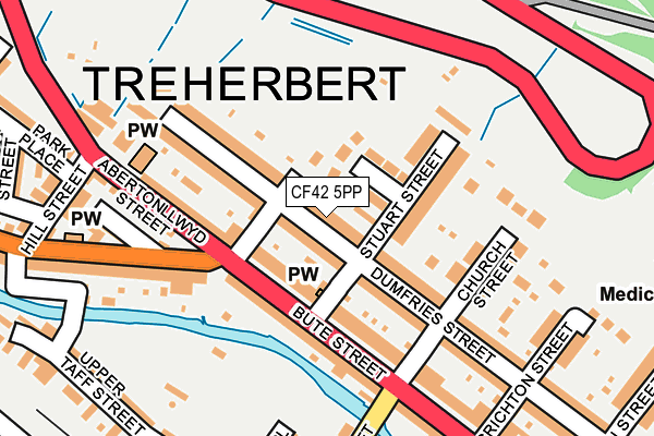 CF42 5PP map - OS OpenMap – Local (Ordnance Survey)
